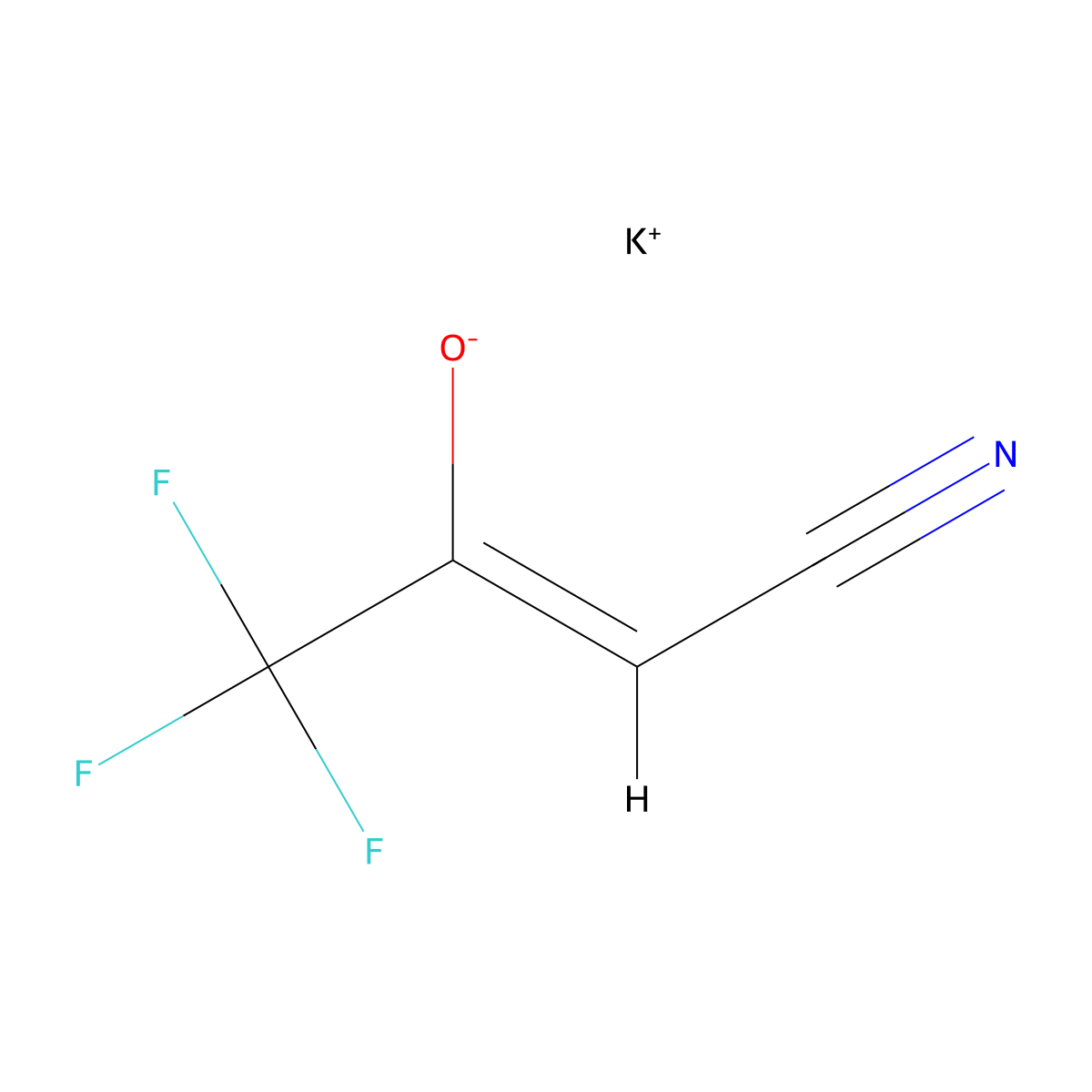 Potassium 1-cyano-3,3,3-trifluoroprop-1-en-2-olate molecular structure, CAS 2138823-67-1