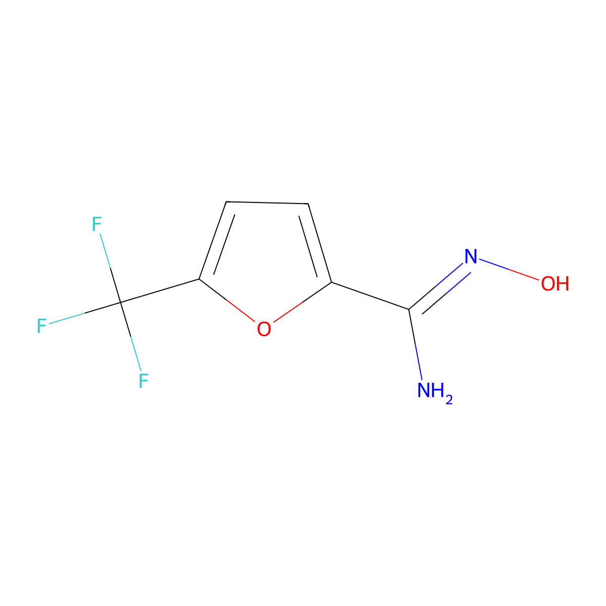 N'-hydroxy-5-(trifluoromethyl)furan-2-carboximidamide molecular structure, CAS 2138834-91-8