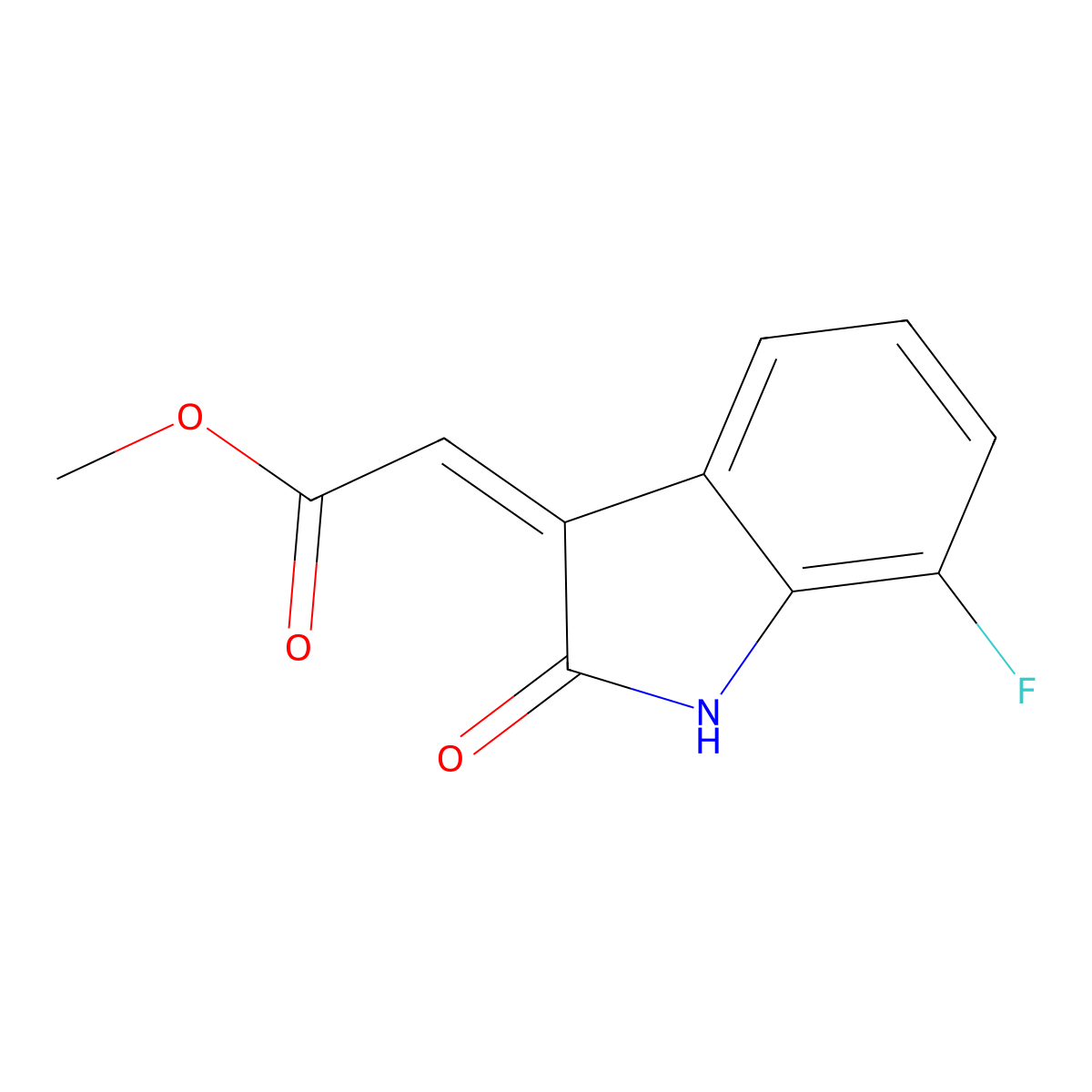 methyl 2-[(3Z)-7-fluoro-2-oxo-2,3-dihydro-1H-indol-3-ylidene]acetate molecular structure, CAS 2138835-06-8