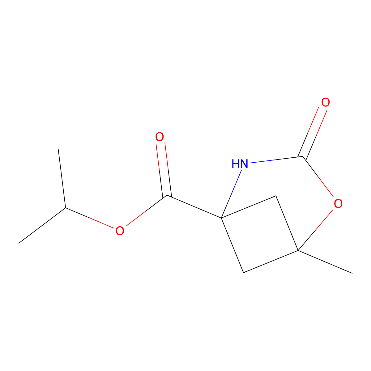 Isopropyl 1-methyl-3-oxo-2-oxa-4-azabicyclo[3.1.1]heptane-5-carboxylate molecular structure, CAS 2138837-15-5
