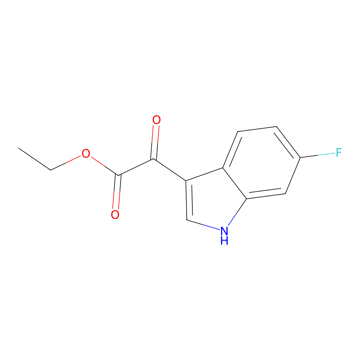 Ethyl 2-(6-Fluoro-3-indolyl)-2-oxoacetate molecular structure, CAS 213886-56-7