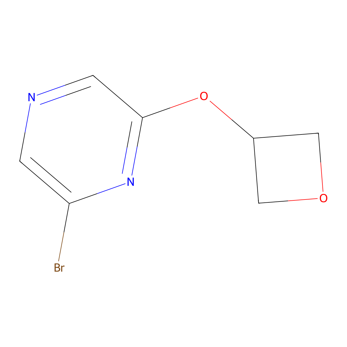 2-Bromo-6-(oxetan-3-yloxy)pyrazine molecular structure, CAS 2138879-95-3