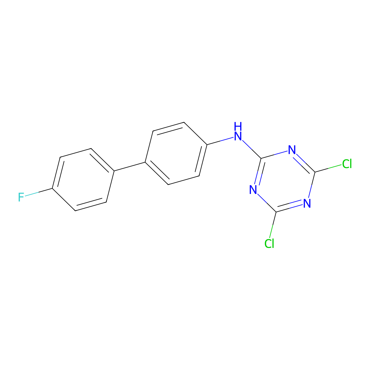 4,6-dichloro-N-(4'-fluoro-[1,1'-biphenyl]-4-yl)-1,3,5-triazin-2-amine molecular structure, CAS 2138882-71-8