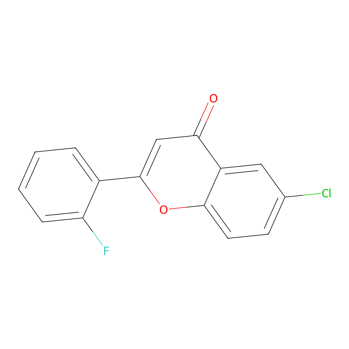 6-chloro-2-(2-fluorophenyl)-4H-chromen-4-one molecular structure, CAS 213894-66-7