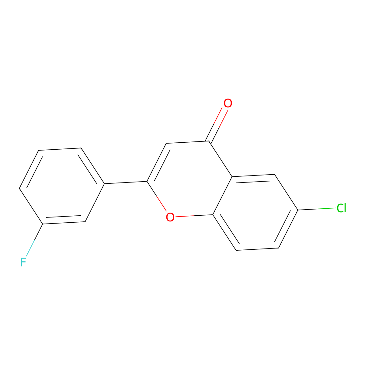 6-Chloro-2-(3-fluorophenyl)-4H-chromen-4-one molecular structure, CAS 213894-72-5
