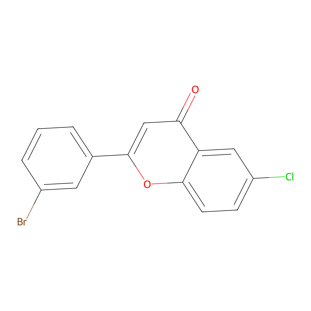 2-(3-bromophenyl)-6-chloro-4H-chromen-4-one molecular structure, CAS 213894-79-2