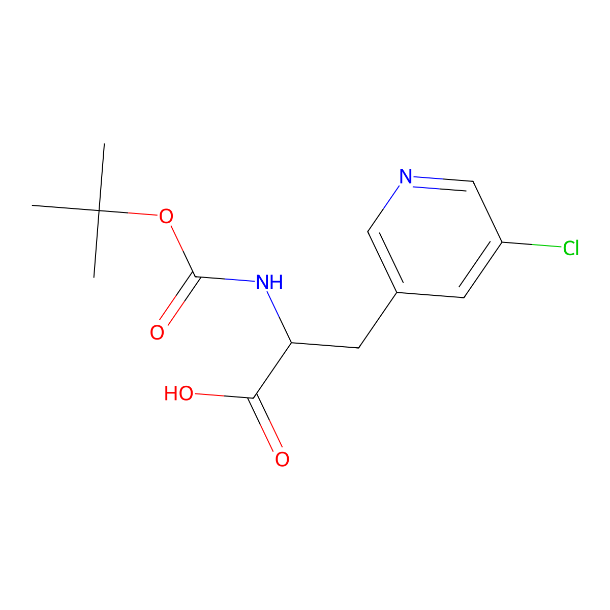 2-{[(Tert-butoxy)carbonyl]amino}-3-(5-chloropyridin-3-yl)propanoic acid molecular structure, CAS 2138957-91-0