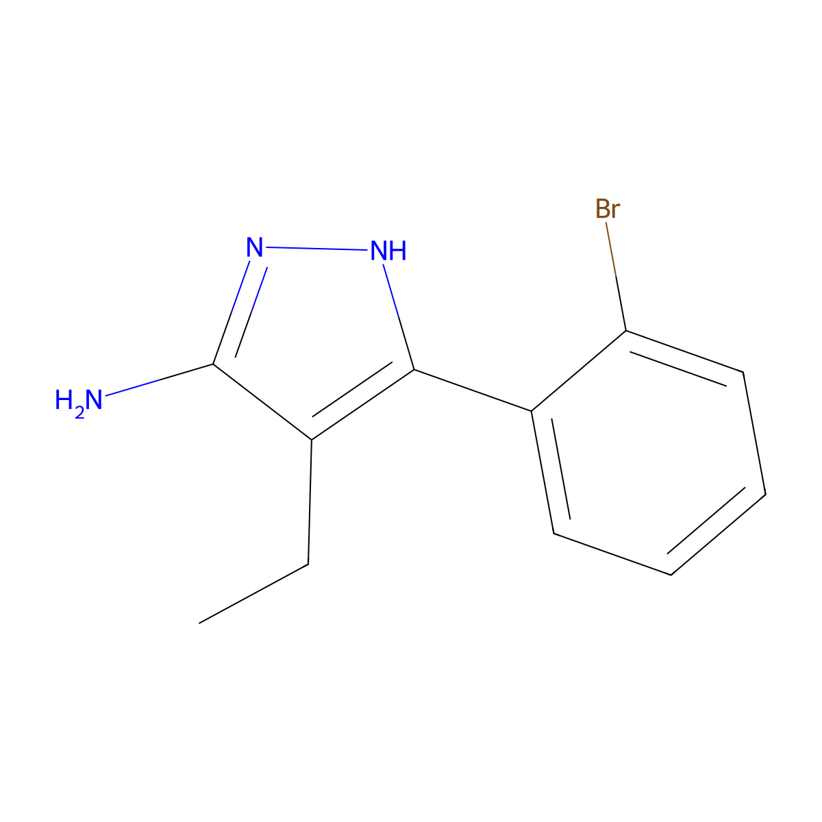 3-(2-Bromophenyl)-4-ethyl-1h-pyrazol-5-amine molecular structure, CAS 2138961-81-4