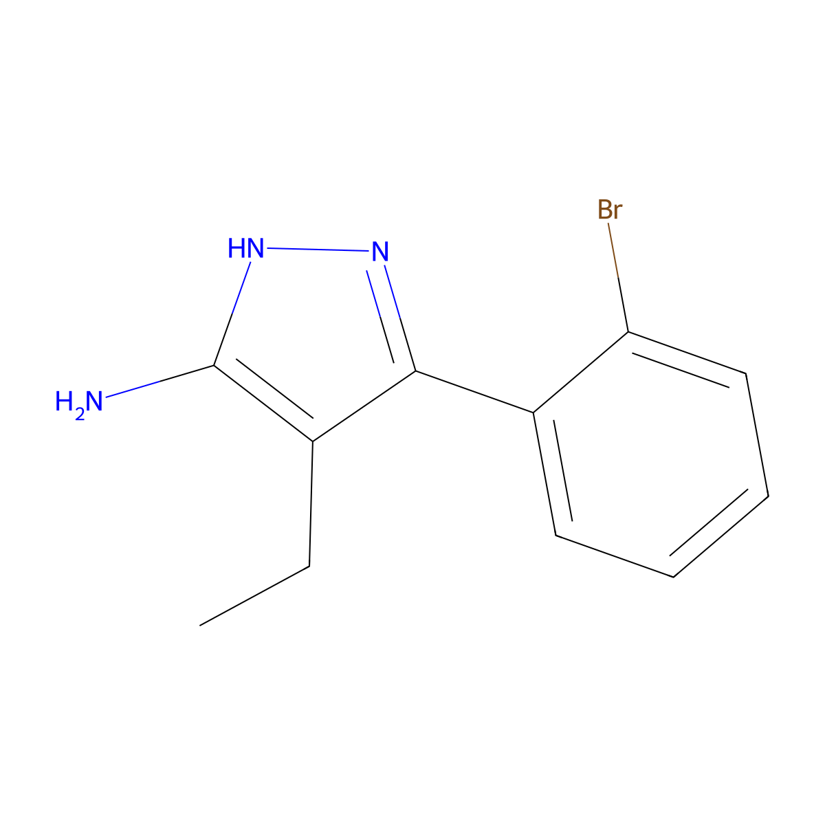 3-(2-Bromophenyl)-4-ethyl-1h-pyrazol-5-amine molecular structure, CAS 2138961-81-4