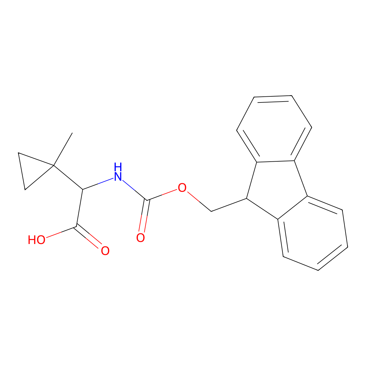 2-({[(9H-fluoren-9-yl)methoxy]carbonyl}amino)-2-(1-methylcyclopropyl)acetic acid molecular structure, CAS 2138971-44-3
