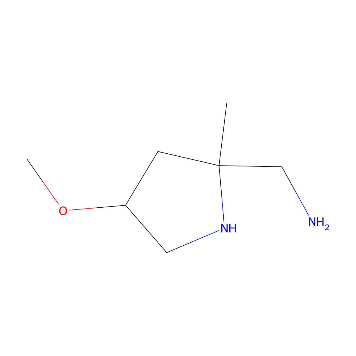 (4-Methoxy-2-methylpyrrolidin-2-yl)methanamine molecular structure, CAS 2138988-59-5