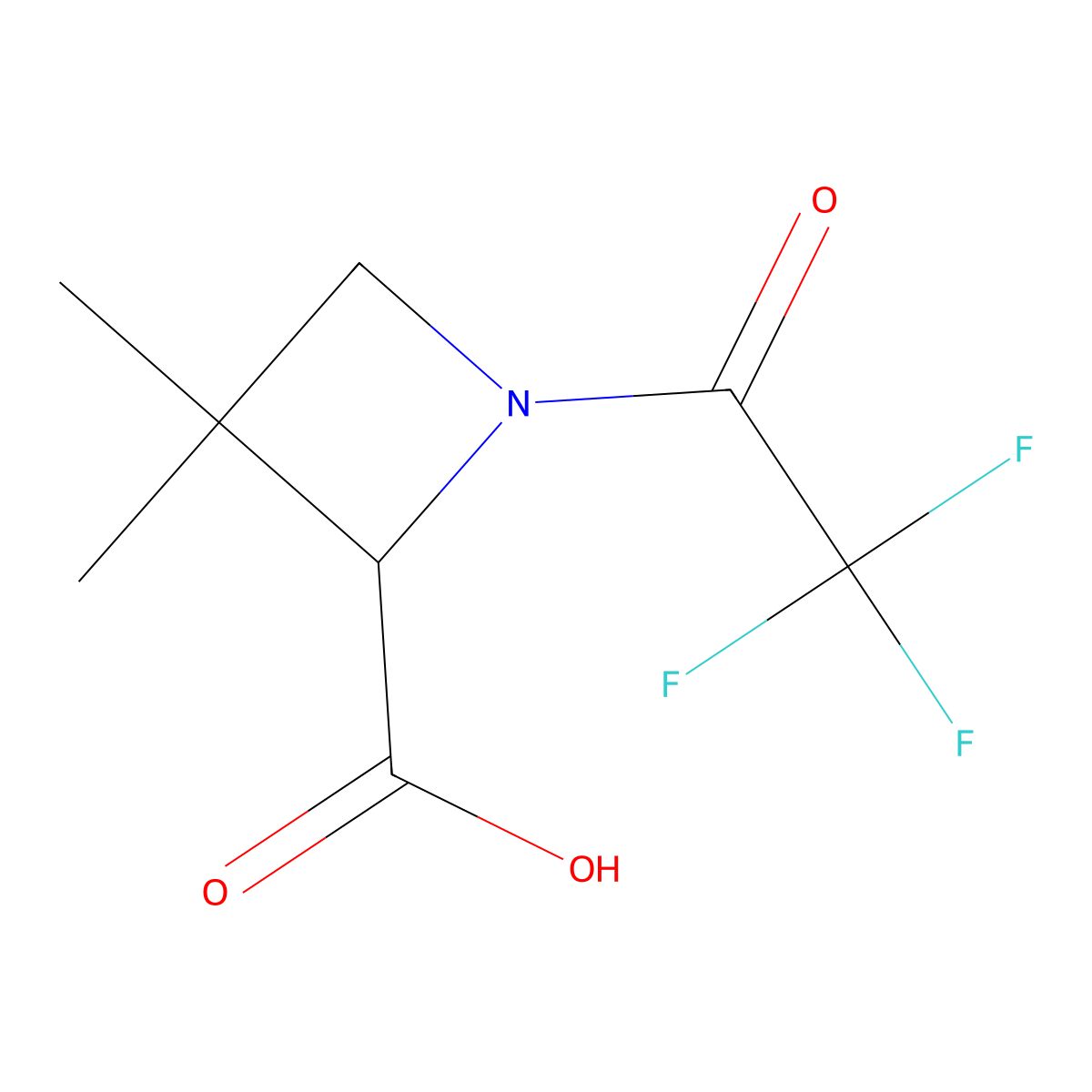 3,3-Dimethyl-1-(trifluoroacetyl)azetidine-2-carboxylic acid molecular structure, CAS 2138996-07-1