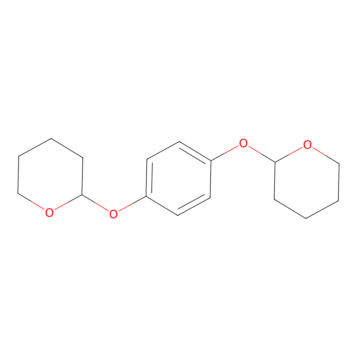 2,2'-[1,4-Phenylenebis(oxy)]bis[tetrahydro-2H-pyran] molecular structure, CAS 2139-44-8