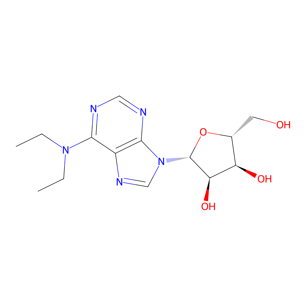 (2R,3R,4S,5R)-2-(6-(Diethylamino)-9H-purin-9-yl)-5-(hydroxymethyl)tetrahydrofuran-3,4-diol molecular structure, CAS 2139-60-8