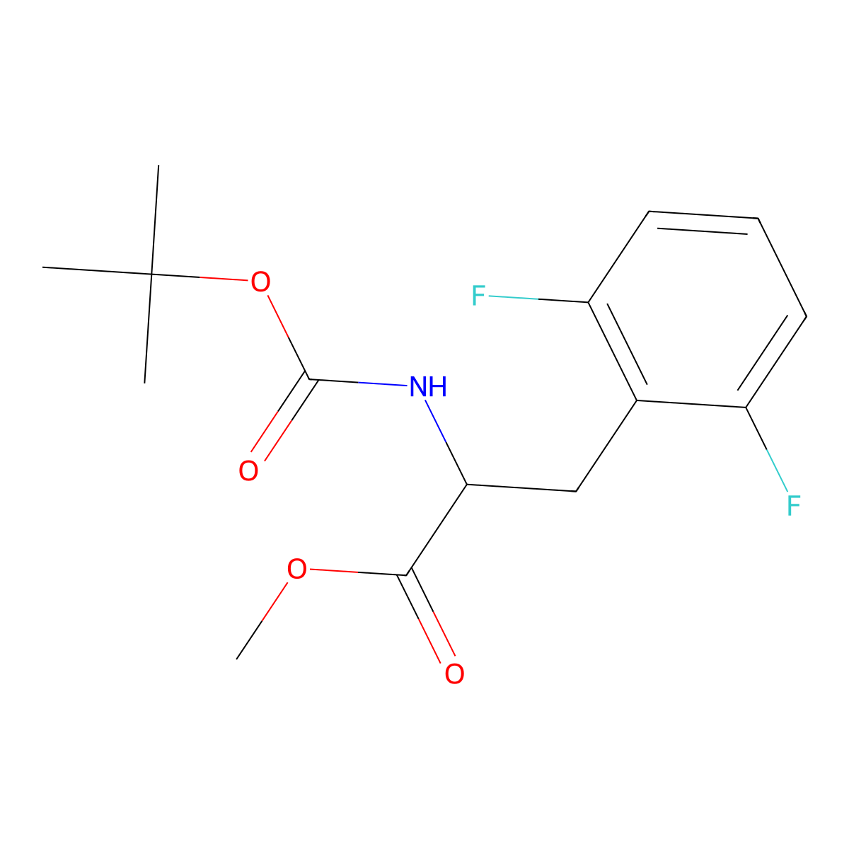 Methyl 2-((tert-butoxycarbonyl)amino)-3-(2,6-difluorophenyl)propanoate molecular structure, CAS 2139043-43-7
