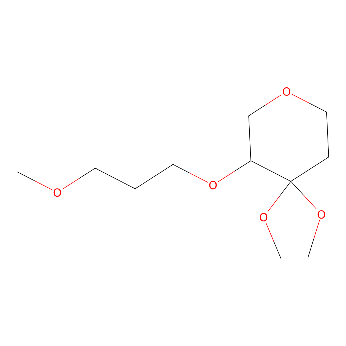 4,4-Dimethoxy-3-(3-methoxypropoxy)oxane molecular structure, CAS 2139055-85-7