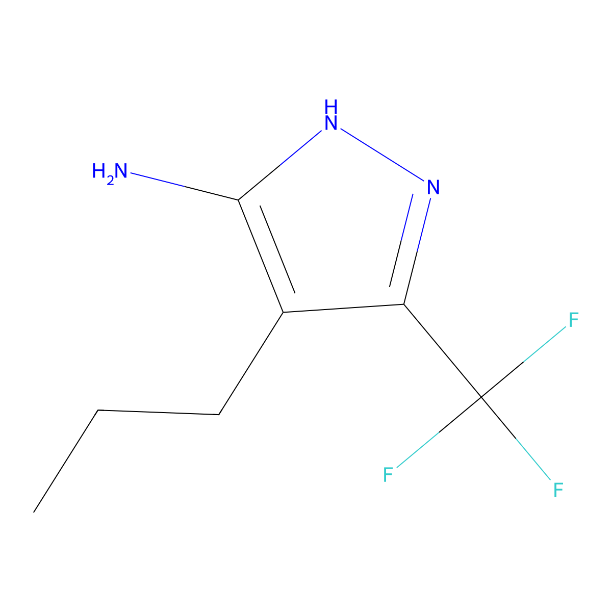 4-propyl-3-(trifluoromethyl)-1H-pyrazol-5-amine molecular structure, CAS 2139061-74-6