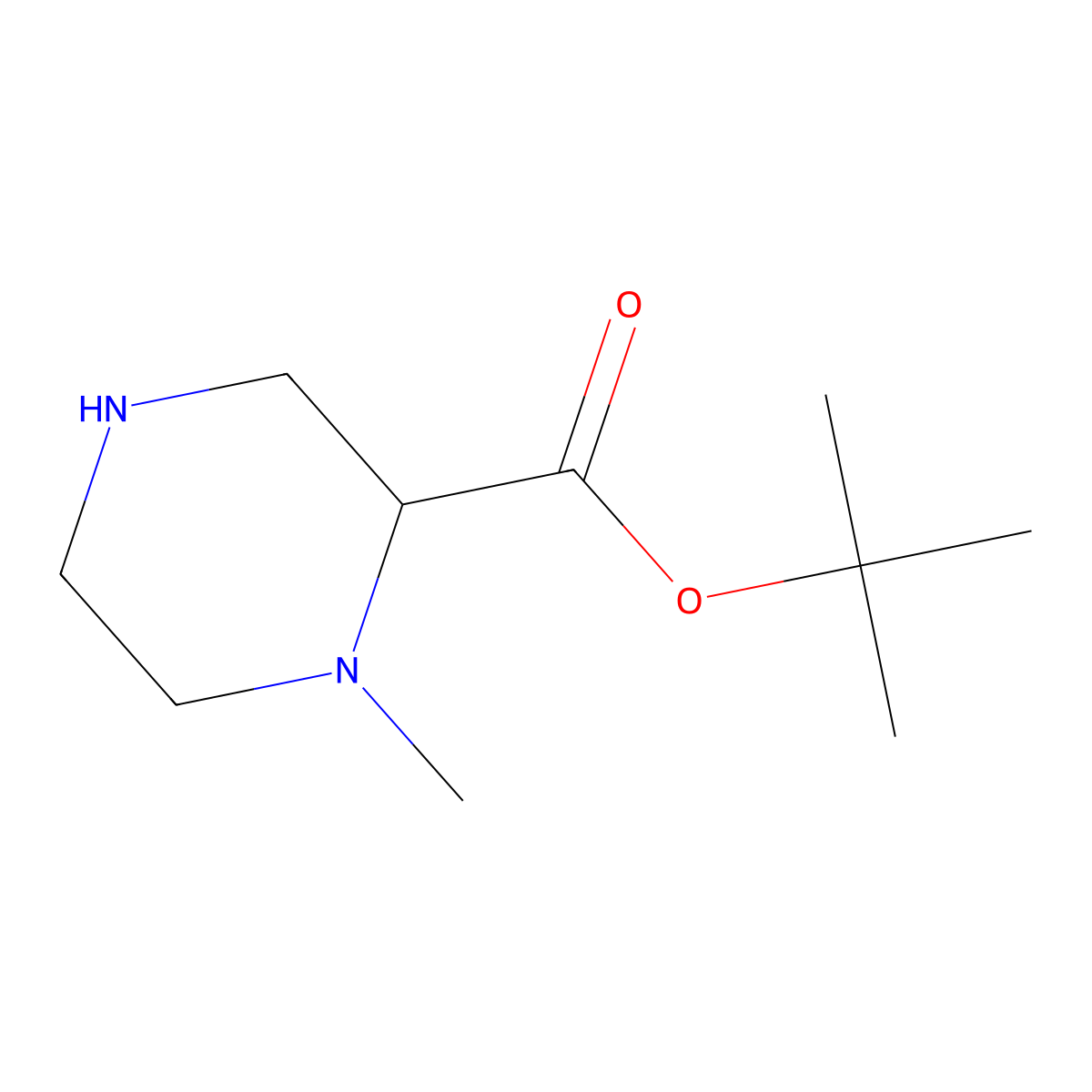 Tert-butyl 1-methylpiperazine-2-carboxylate molecular structure, CAS 2139081-00-6