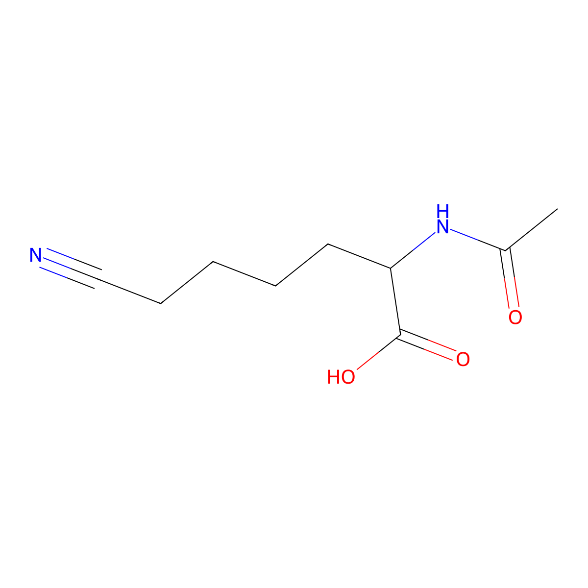 6-Cyano-2-acetamidohexanoic acid molecular structure, CAS 2139082-53-2
