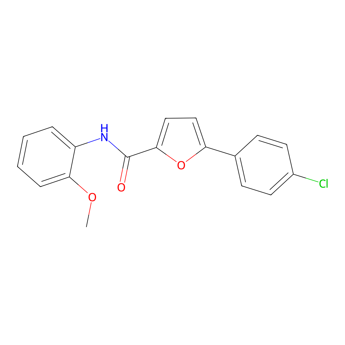 5-(4-chlorophenyl)-N-(2-methoxyphenyl)furan-2-carboxamide molecular structure, CAS 213910-96-4
