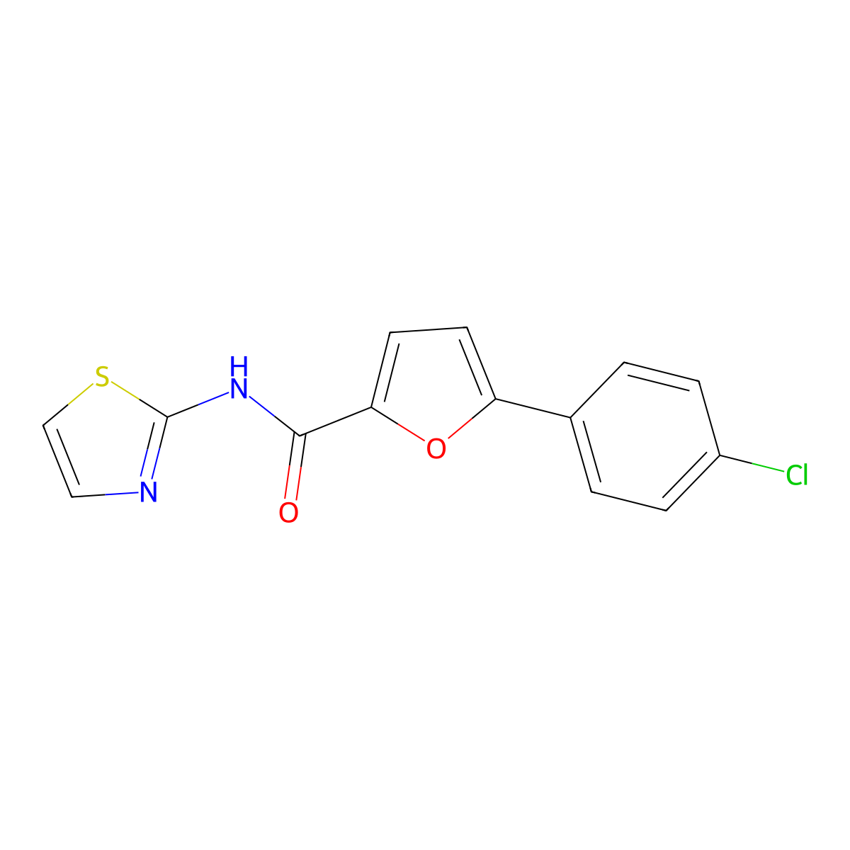 5-(4-chlorophenyl)-N-(1,3-thiazol-2-yl)furan-2-carboxamide molecular structure, CAS 213911-09-2