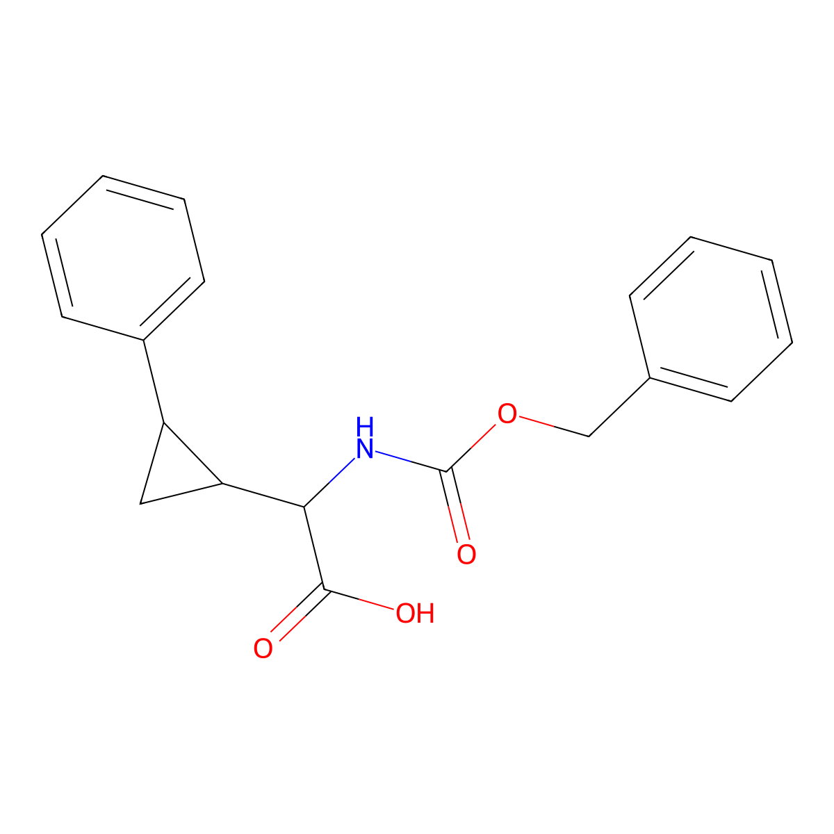 2-{[(Benzyloxy)carbonyl]amino}-2-(2-phenylcyclopropyl)acetic acid molecular structure, CAS 2139127-76-5