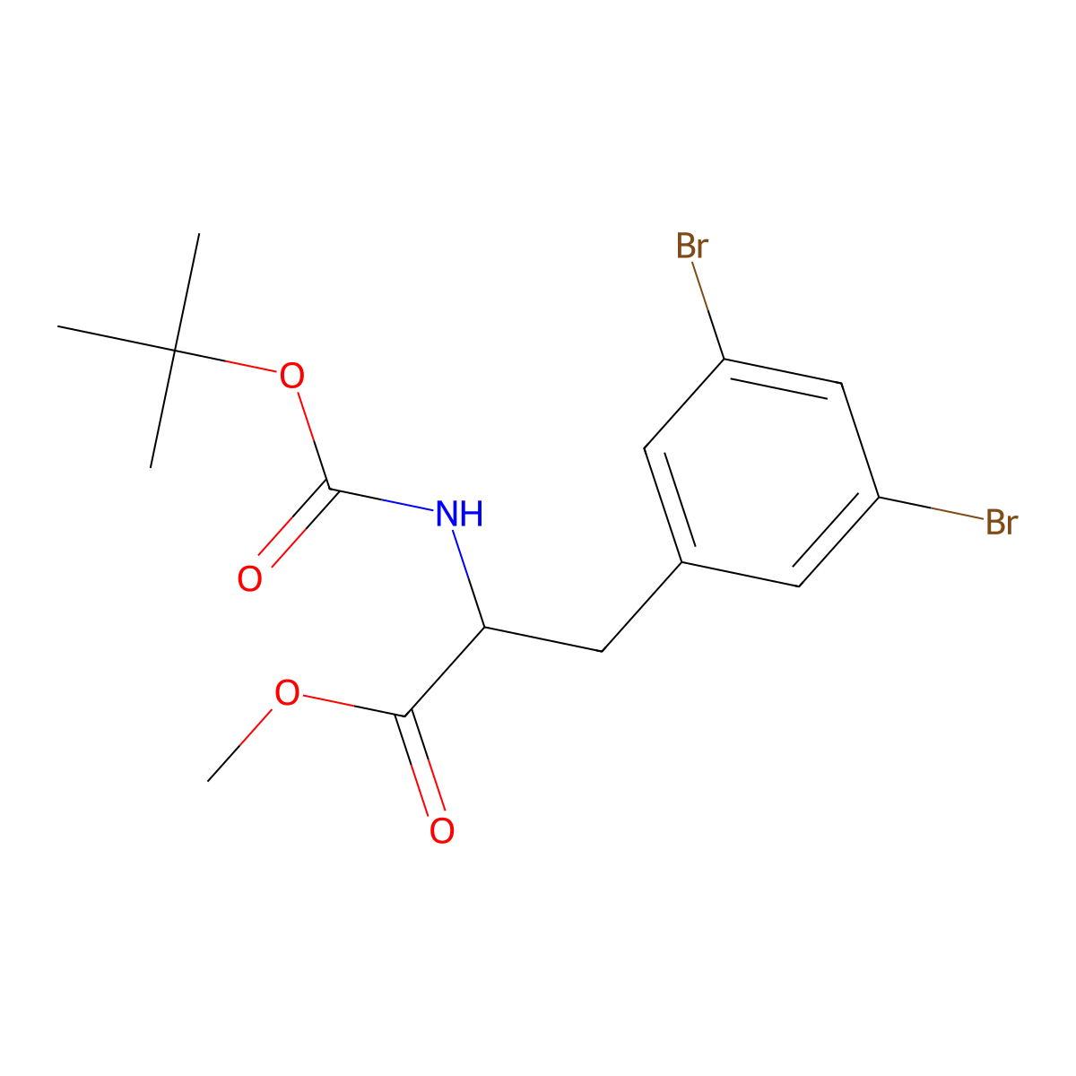 Methyl 2-{[(tert-butoxy)carbonyl]amino}-3-(3,5-dibromophenyl)propanoate molecular structure, CAS 2139139-37-8