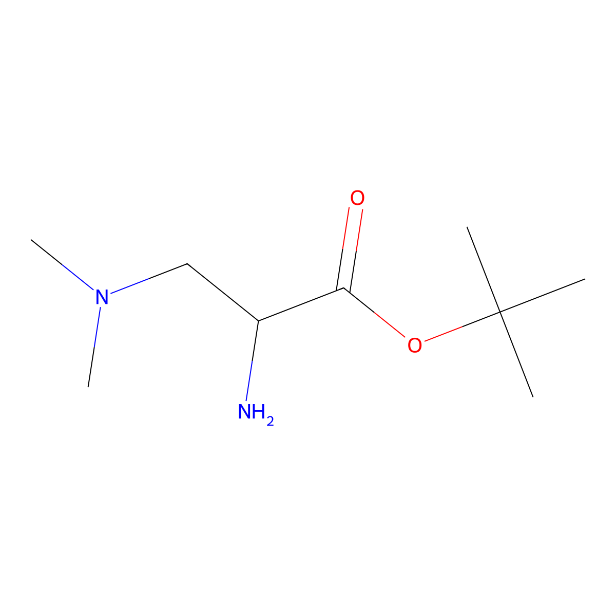 Tert-butyl 2-amino-3-(dimethylamino)propanoate molecular structure, CAS 2139165-08-3