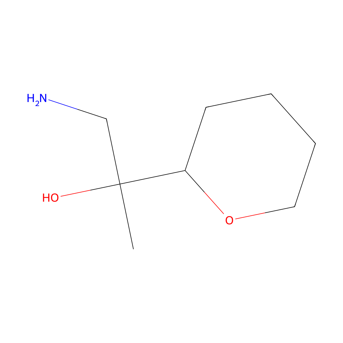1-Amino-2-(oxan-2-yl)propan-2-ol molecular structure, CAS 2139196-08-8