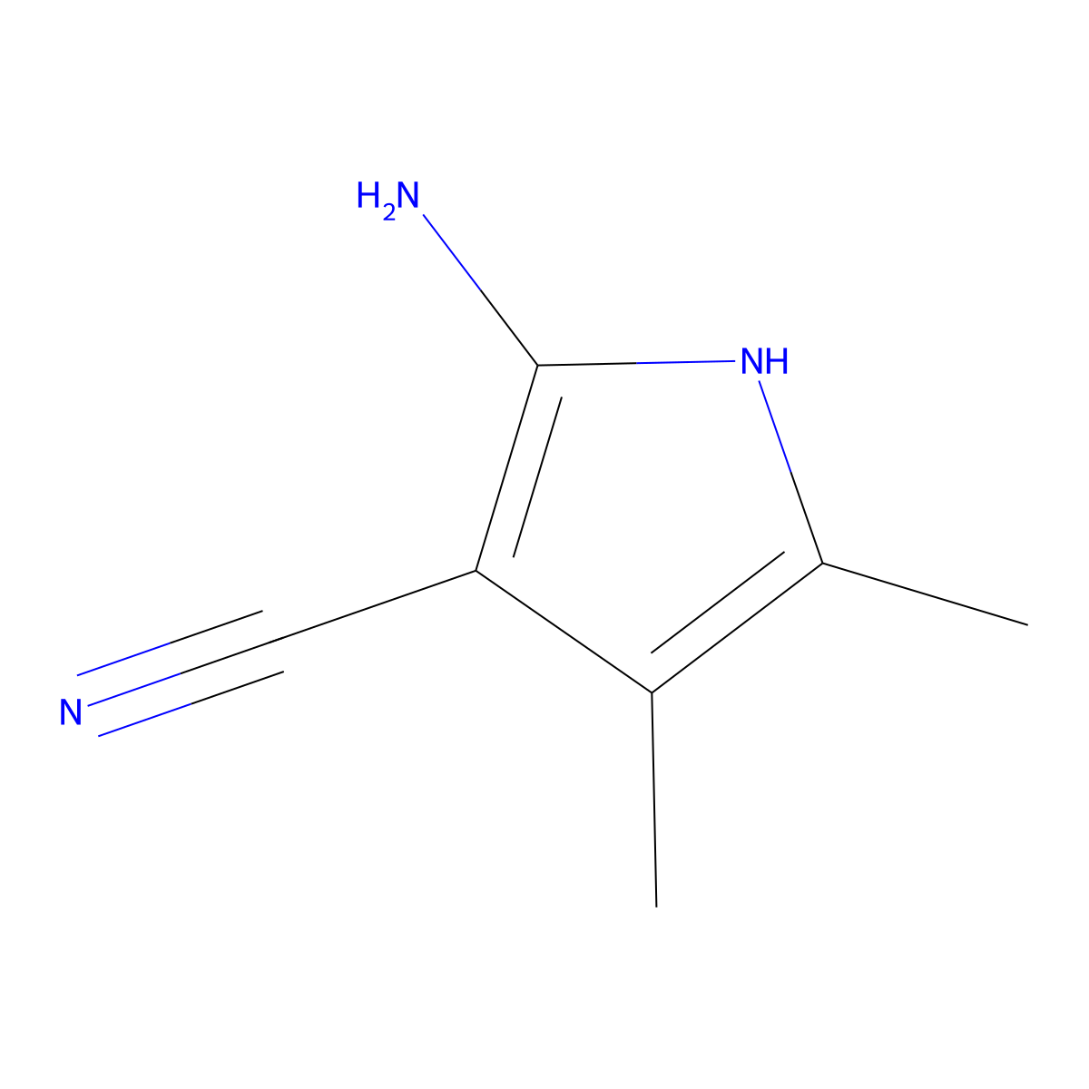 2-Amino-3-cyano-4,5-dimethylpyrrole molecular structure, CAS 21392-51-8