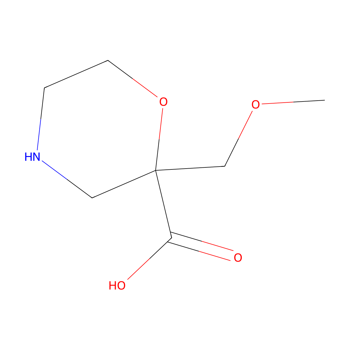 2-(Methoxymethyl)morpholine-2-carboxylic acid molecular structure, CAS 2139226-54-1