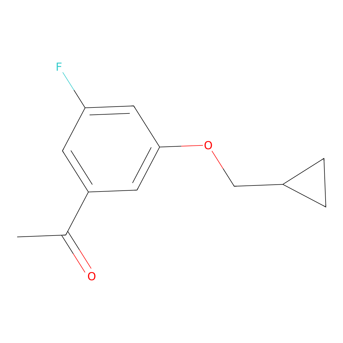1-[3-(Cyclopropylmethoxy)-5-fluorophenyl]ethanone molecular structure, CAS 2139237-32-2