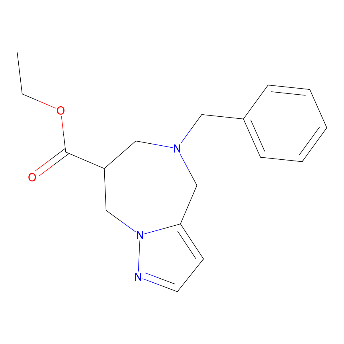 ethyl 5-benzyl-5,6,7,8-tetrahydro-4H-pyrazolo[1,5-a][1,4]diazepine-7-carboxylate molecular structure, CAS 2139305-92-1