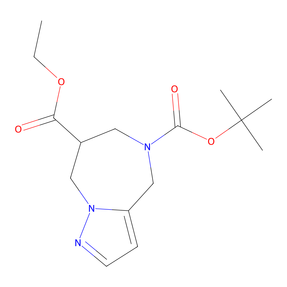 O5-Tert-butyl O7-ethyl 4,6,7,8-tetrahydropyrazolo[1,5-A][1,4]diazepine-5,7-dicarboxylate molecular structure, CAS 2139305-93-2