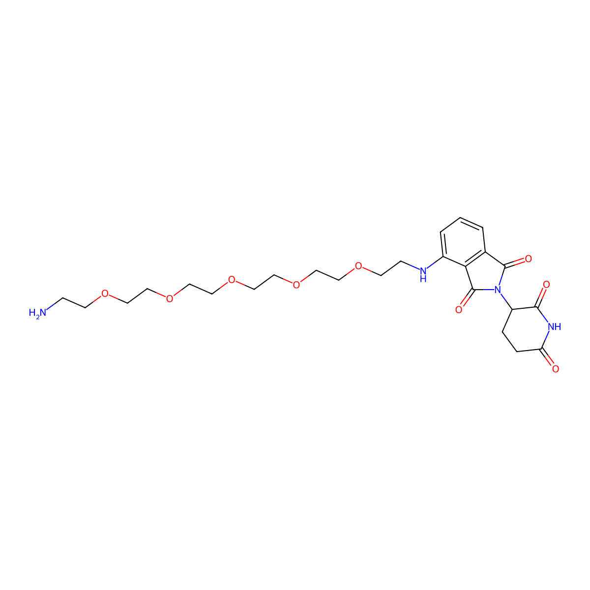4-((17-Amino-3,6,9,12,15-pentaoxaheptadecyl)amino)-2-(2,6-dioxopiperidin-3-yl)isoindoline-1,3-dione molecular structure, CAS 2139329-71-6