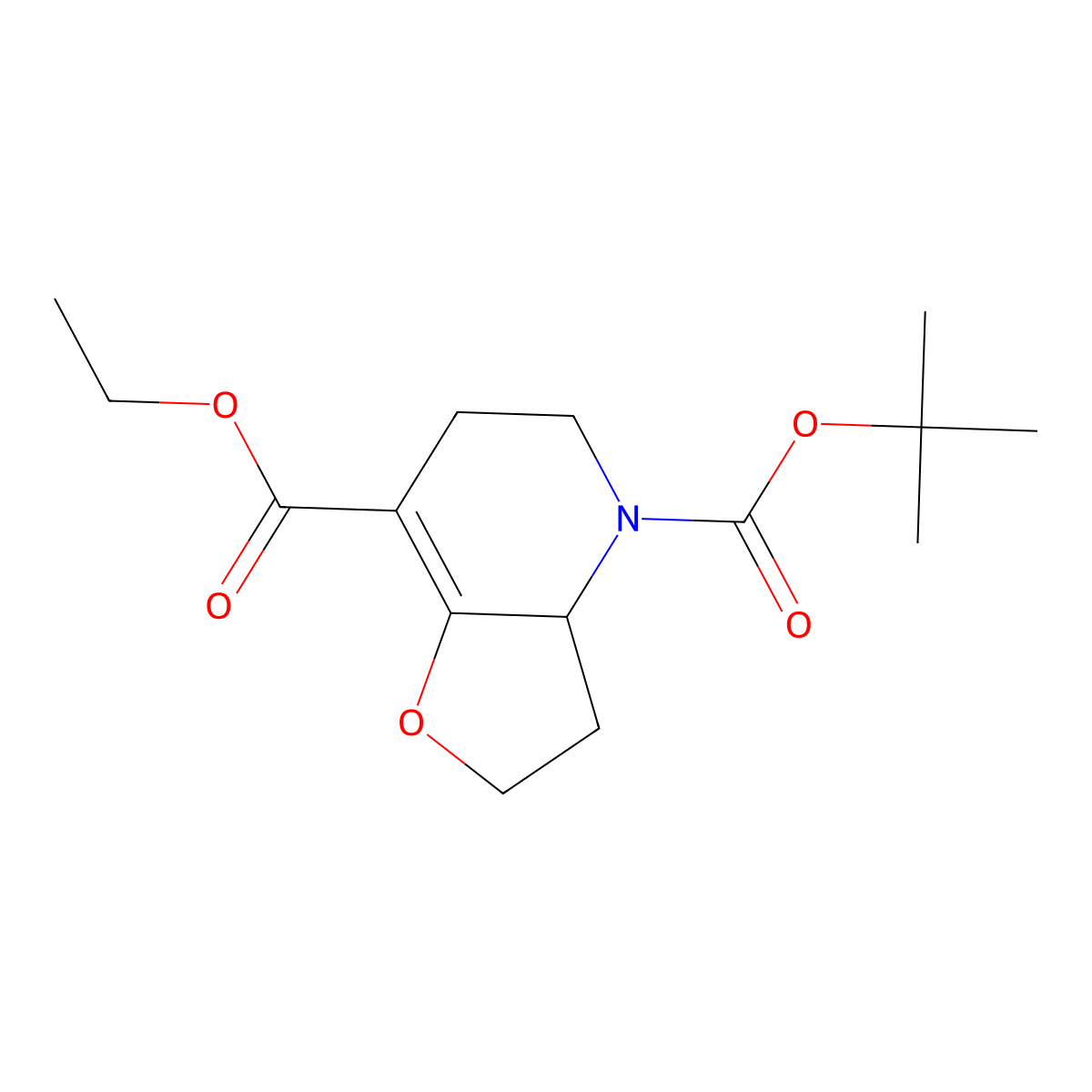 4-Tert-Butyl 7-Ethyl 3,3A,5,6-Tetrahydrofuro[3,2-B]Pyridine-4,7(2H)-Dicarboxylate molecular structure, CAS 2139330-17-7