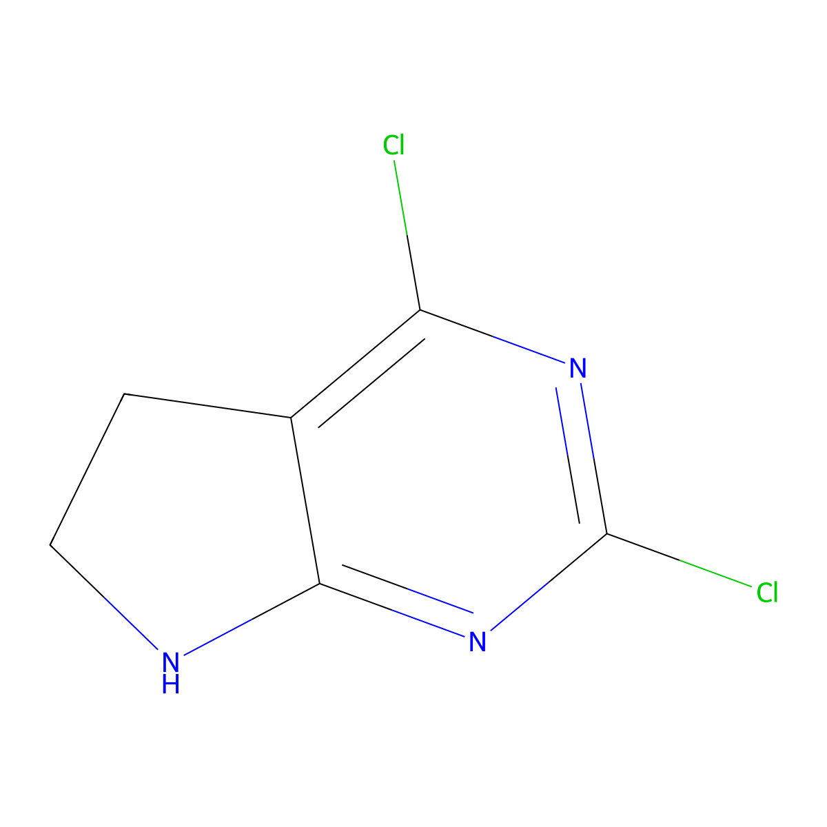 2,4-Dichloro-6,7-dihydro-5H-pyrrolo[2,3-d]pyrimidine molecular structure, CAS 2139336-89-1