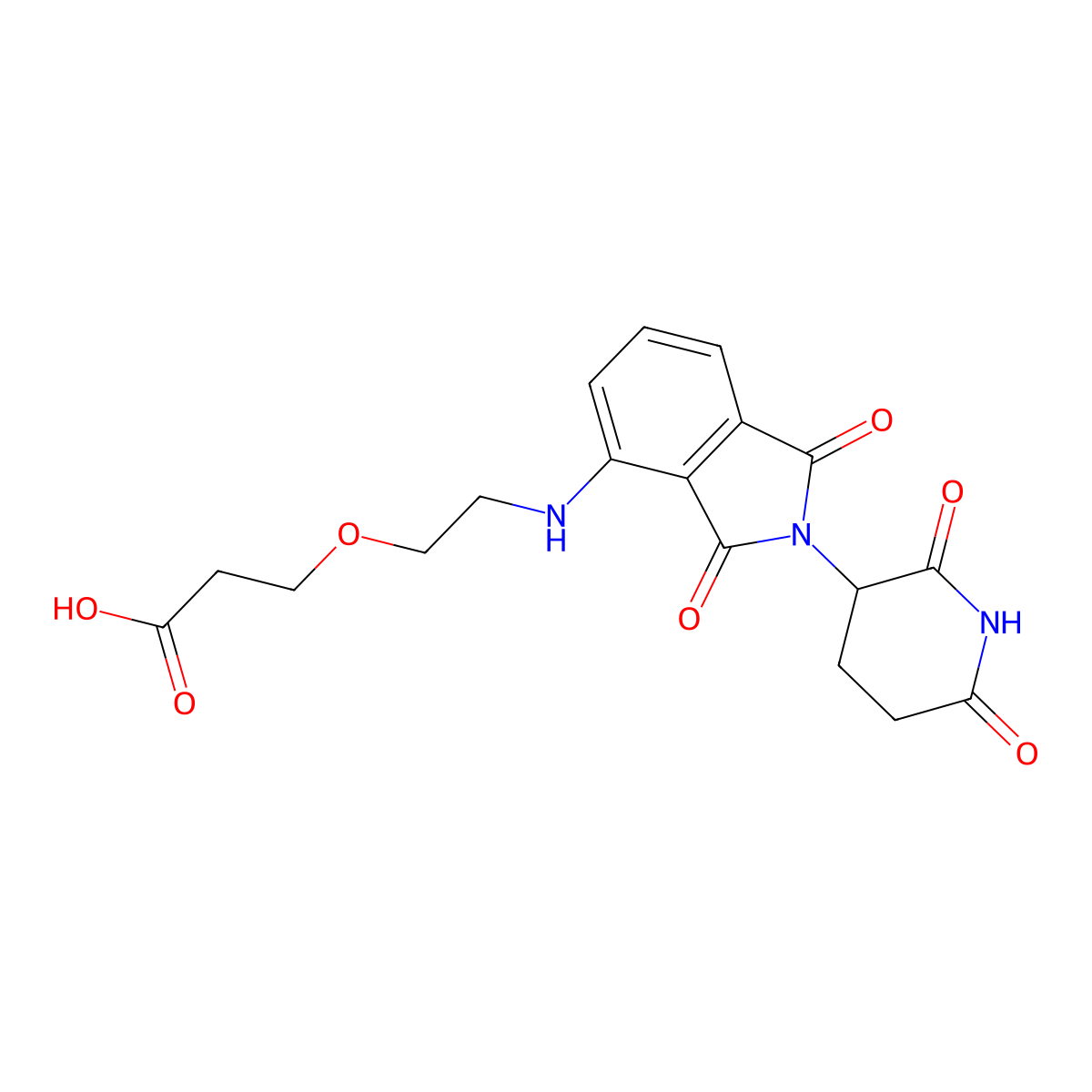 3-(2-((2-(2,6-Dioxopiperidin-3-yl)-1,3-dioxoisoindolin-4-yl)amino)ethoxy)propanoic acid molecular structure, CAS 2139348-60-8