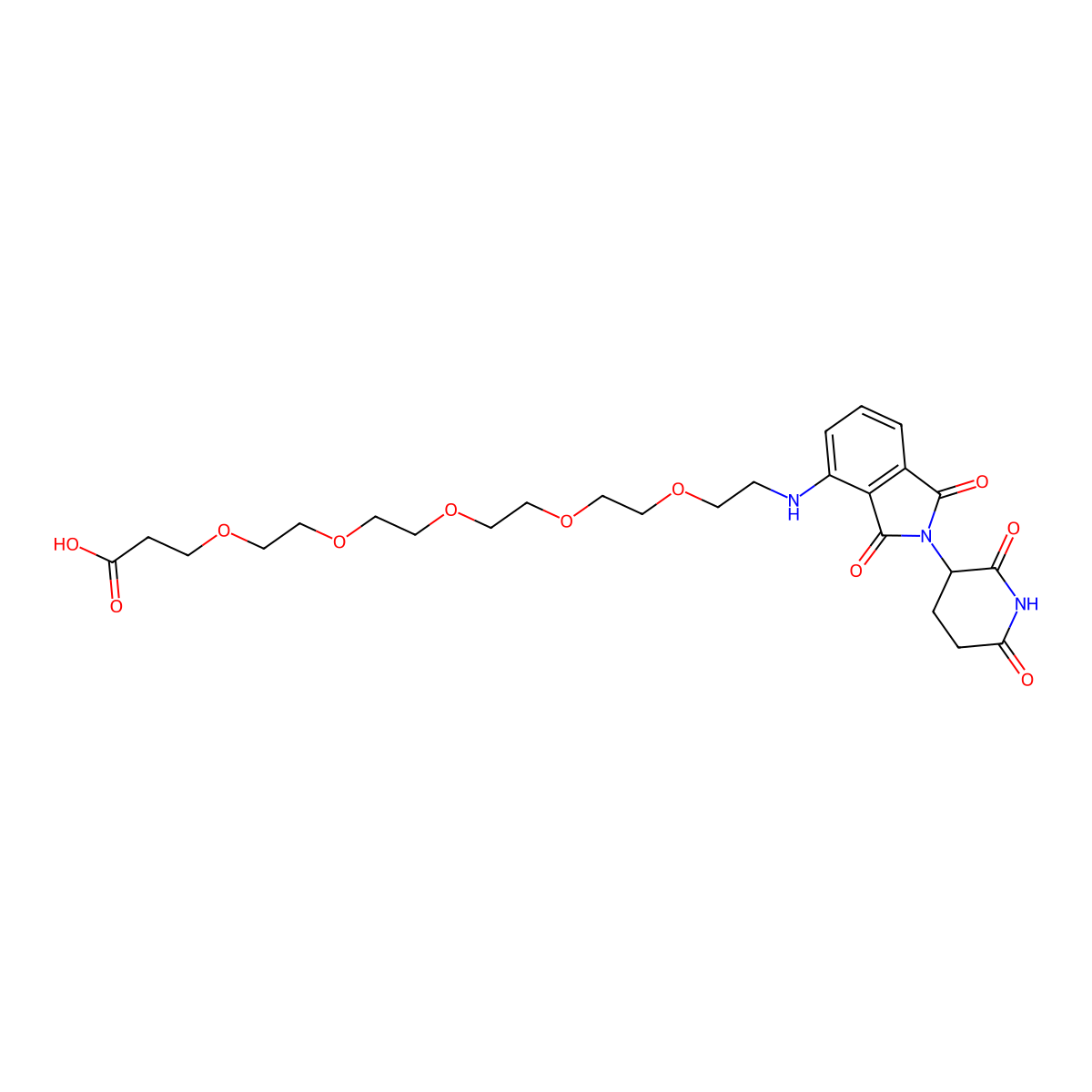 Pomalidomide 4'-PEG5-acid molecular structure, CAS 2139348-63-1