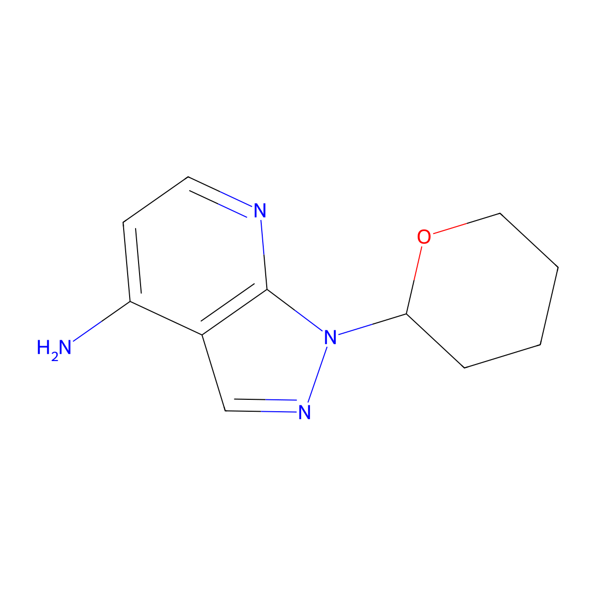 1-(tetrahydro-2H-pyran-2-yl)-1H-pyrazolo[3,4-b]pyridin-4-amine molecular structure, CAS 2139360-11-3