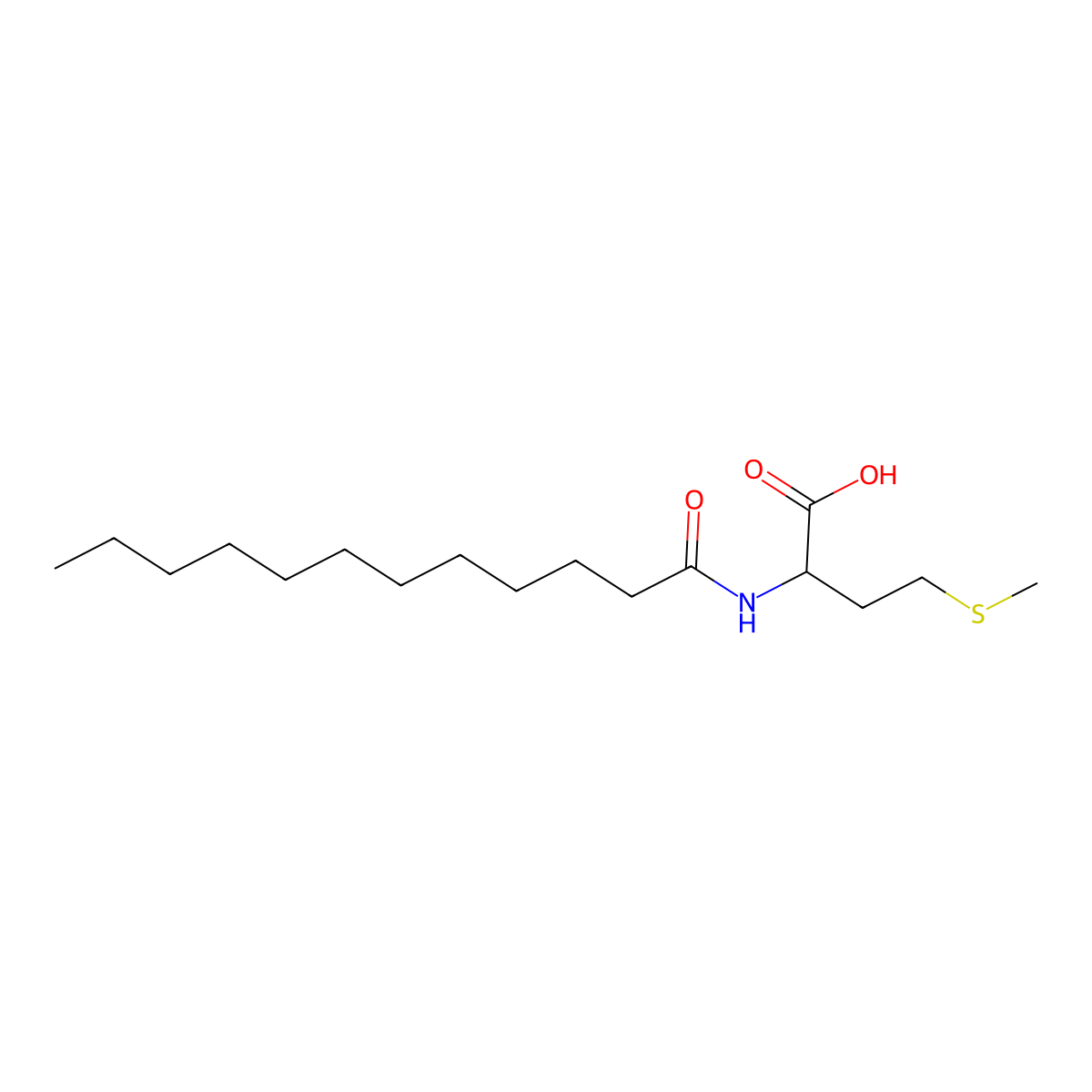 N-(1-Oxododecyl)-DL-methionine molecular structure, CAS 21394-44-5