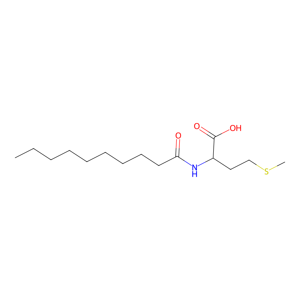 N-(1-Oxodecyl)-DL-methionine molecular structure, CAS 21394-48-9
