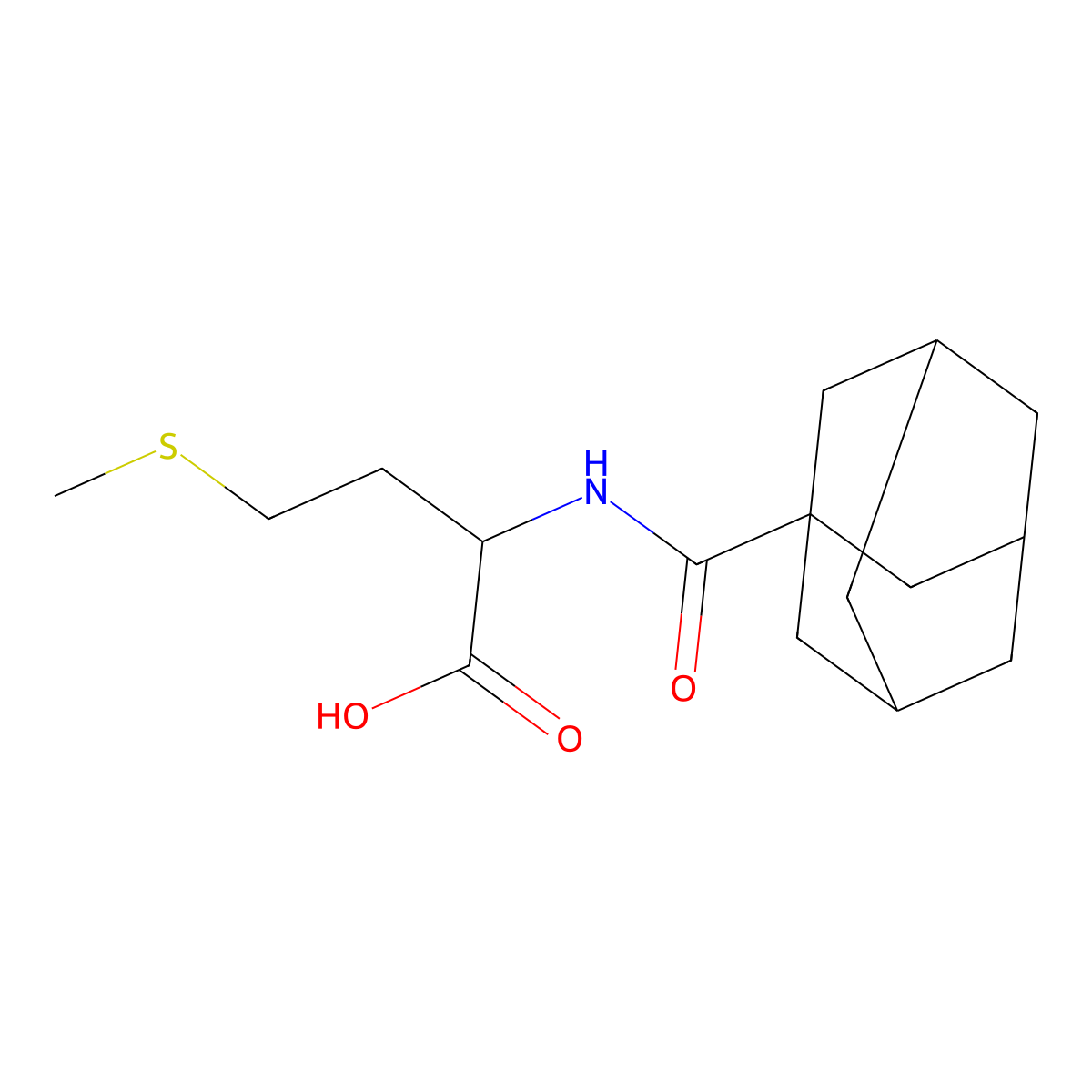 2-[(1-Adamantylcarbonyl)amino]-4-(methylthio)butanoic acid molecular structure, CAS 21394-53-6