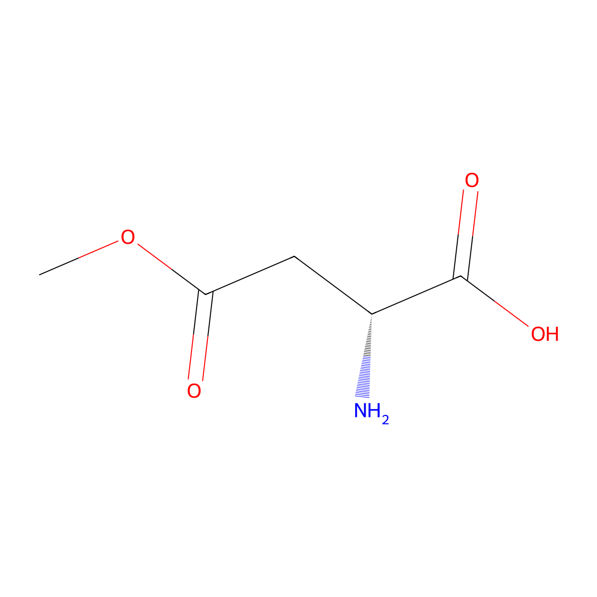 (R)-2-Amino-4-methoxy-4-oxobutanoic acid molecular structure, CAS 21394-81-0