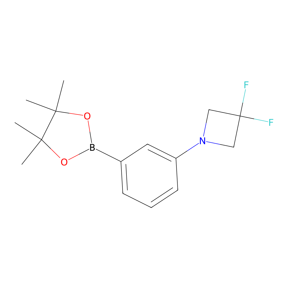 3,3-Difluoro-1-[3-(4,4,5,5-tetramethyl-1,3,2-dioxaborolan-2-yl)phenyl]azetidine molecular structure, CAS 2139400-45-4