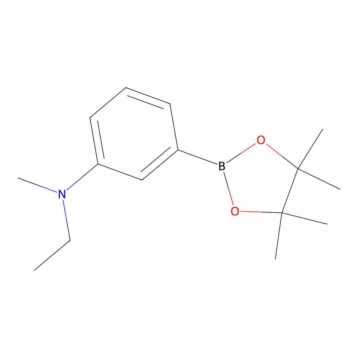 [3-[Ethyl(methyl)amino]phenyl]boronic acid pinacol ester molecular structure, CAS 2139400-47-6