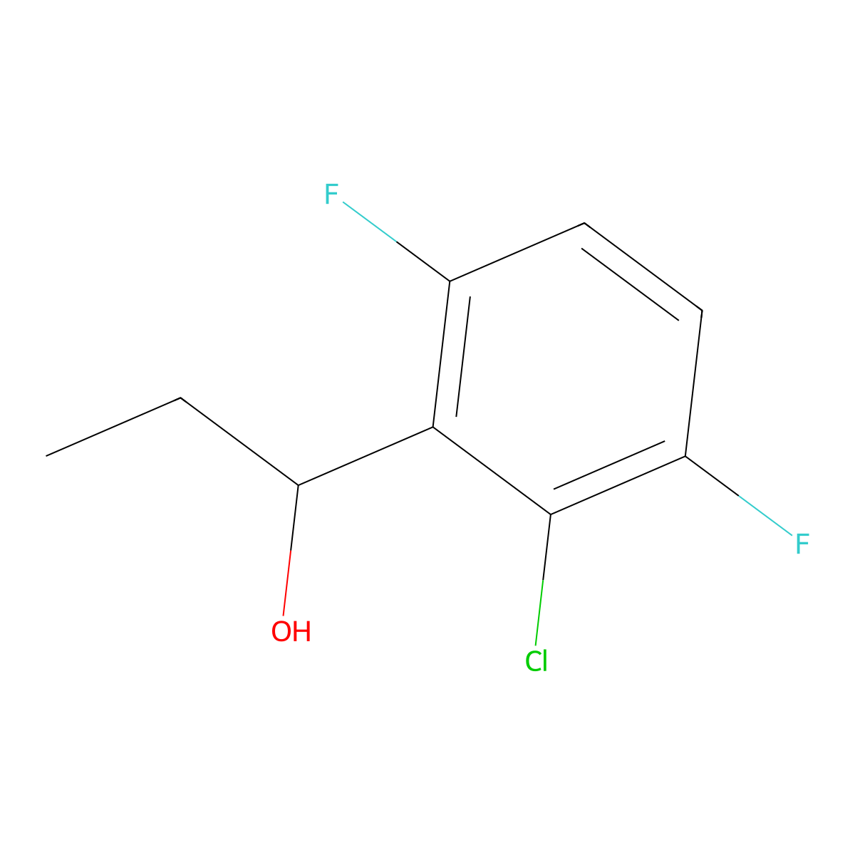 2-Chloro-alpha-ethyl-3,6-difluorobenZenemethanol molecular structure, CAS 2139416-21-8