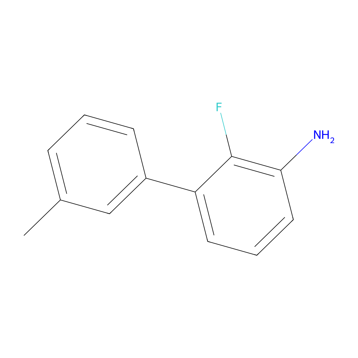 2-Fluoro-3'-methyl-[1,1'-biphenyl]-3-amine molecular structure, CAS 2139418-41-8
