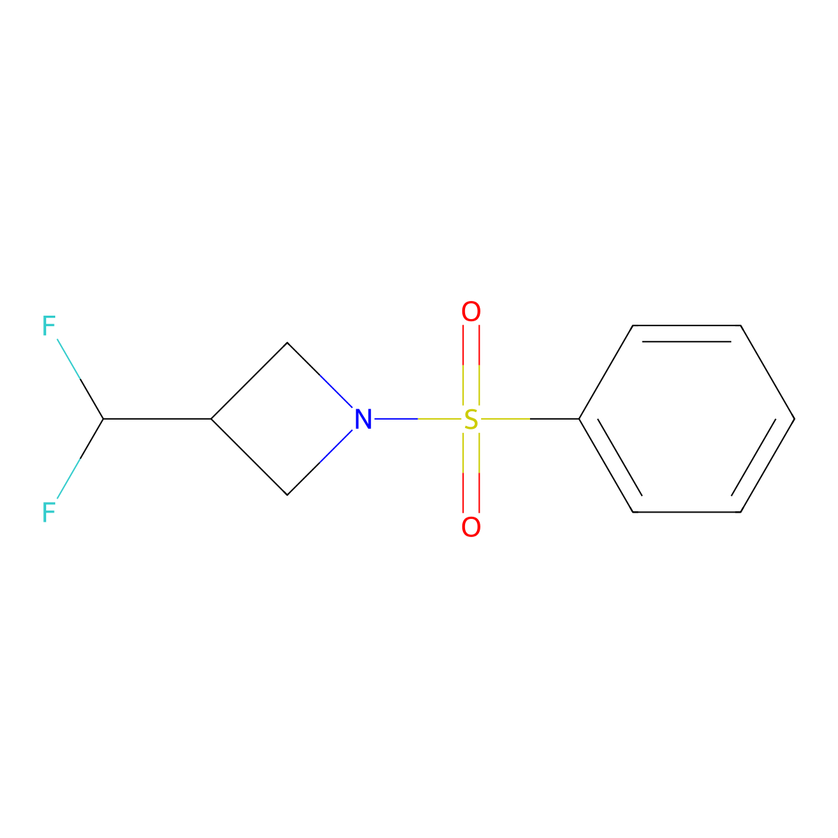 1-(Benzenesulfonyl)-3-(difluoromethyl)azetidine molecular structure, CAS 2139423-96-2