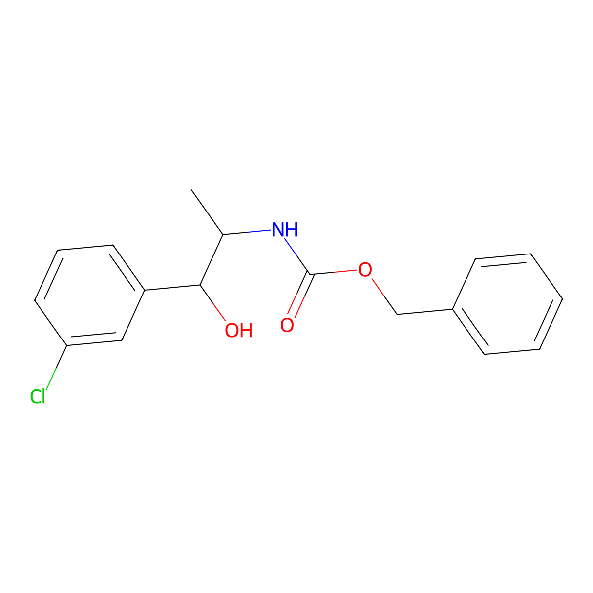 benzyl N-[1-(3-chlorophenyl)-1-hydroxypropan-2-yl]carbamate molecular structure, CAS 2139481-57-3